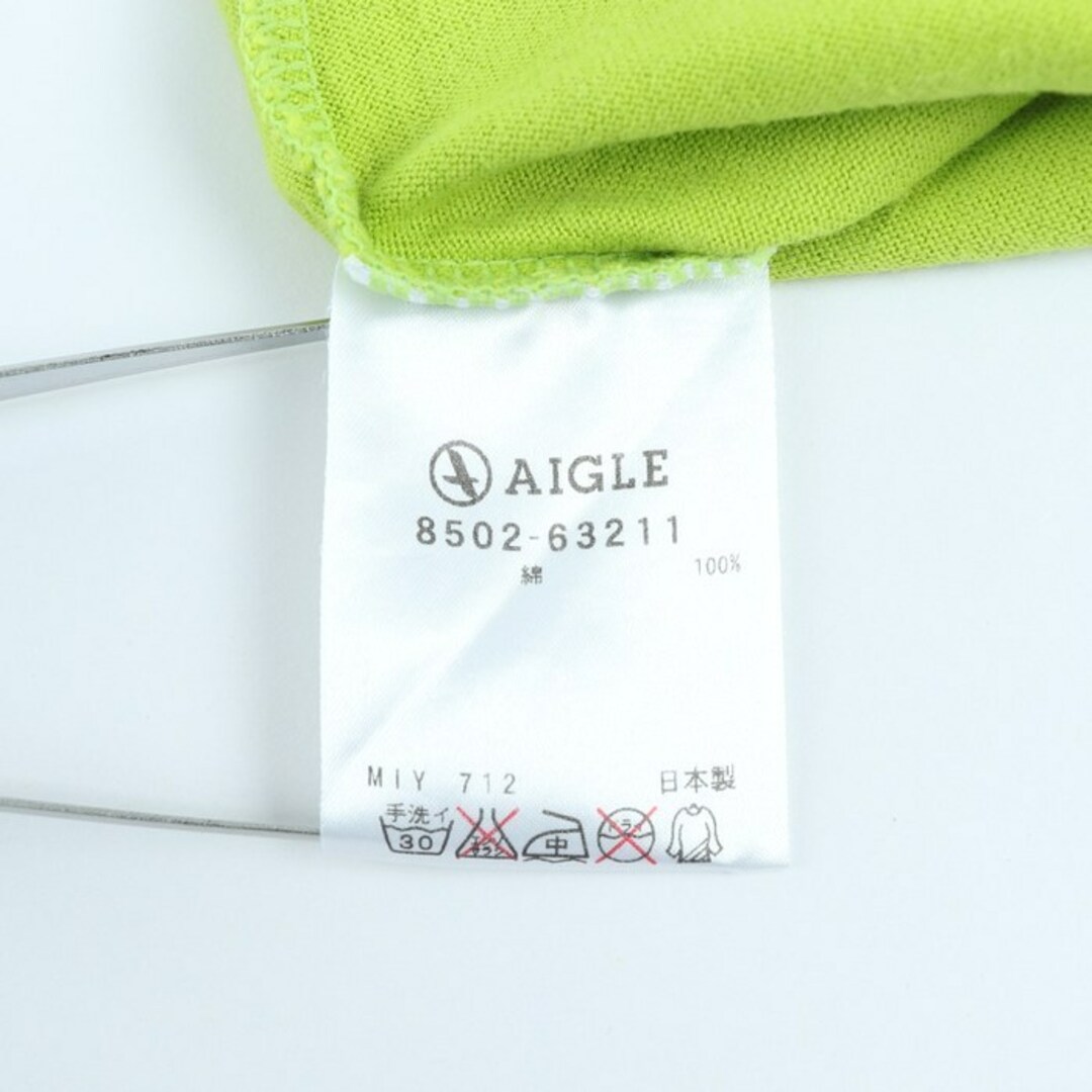 AIGLE(エーグル)のエーグル 半袖TシャツロゴTアウトドアウエア日本製 レディース XSサイズ グリーン AIGLE レディースのトップス(Tシャツ(半袖/袖なし))の商品写真