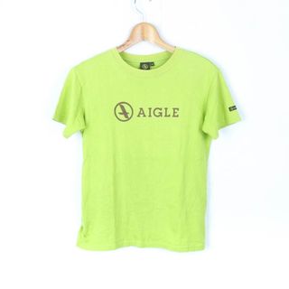 エーグル(AIGLE)のエーグル 半袖TシャツロゴTアウトドアウエア日本製 レディース XSサイズ グリーン AIGLE(Tシャツ(半袖/袖なし))