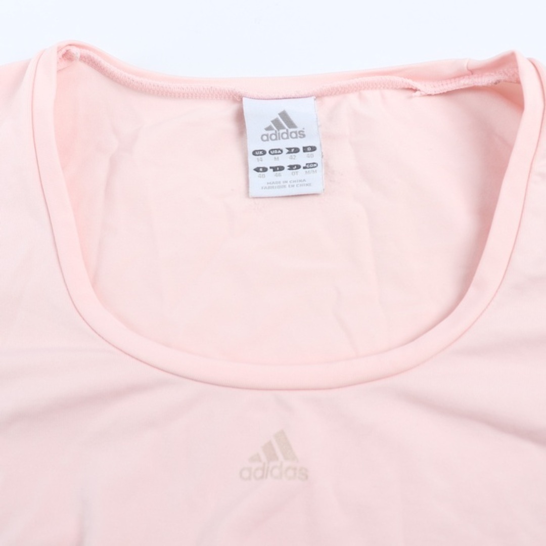 adidas(アディダス)のアディダス 長袖Tシャツ 無地 ワンポイントロゴ スポーツウエア 大きいサイズ レディース OTサイズ ピンク adidas レディースのトップス(Tシャツ(長袖/七分))の商品写真