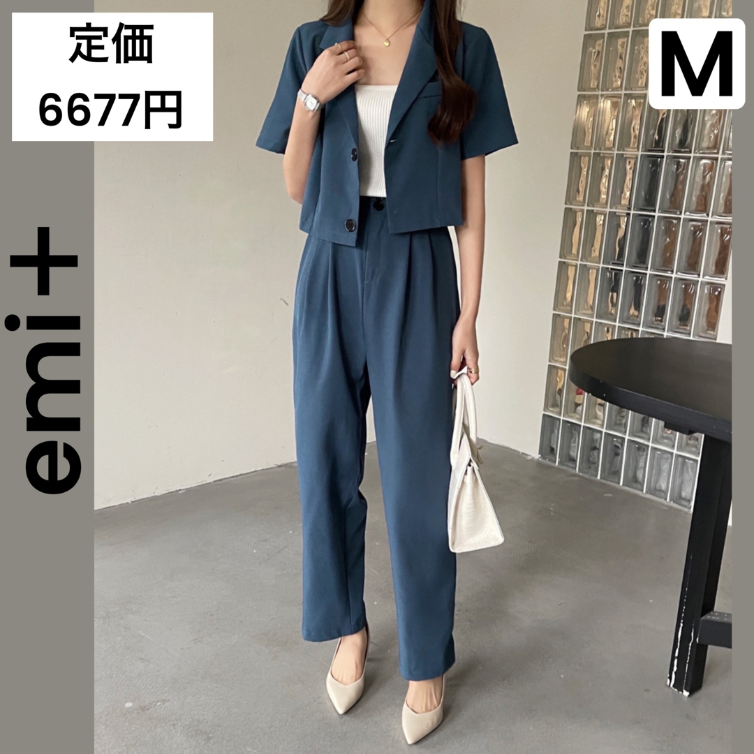 【emi＋】エミプラス セットアップ 半袖 サマージャケット パンツ レディースのフォーマル/ドレス(スーツ)の商品写真