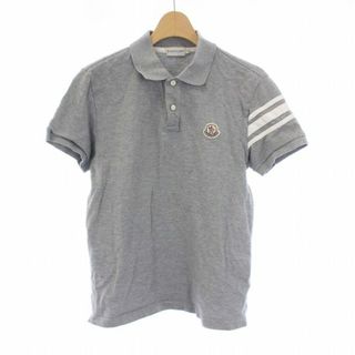 モンクレール(MONCLER)のモンクレール MONCLER ポロシャツ 半袖 ライン ワッペン S グレー(ポロシャツ)