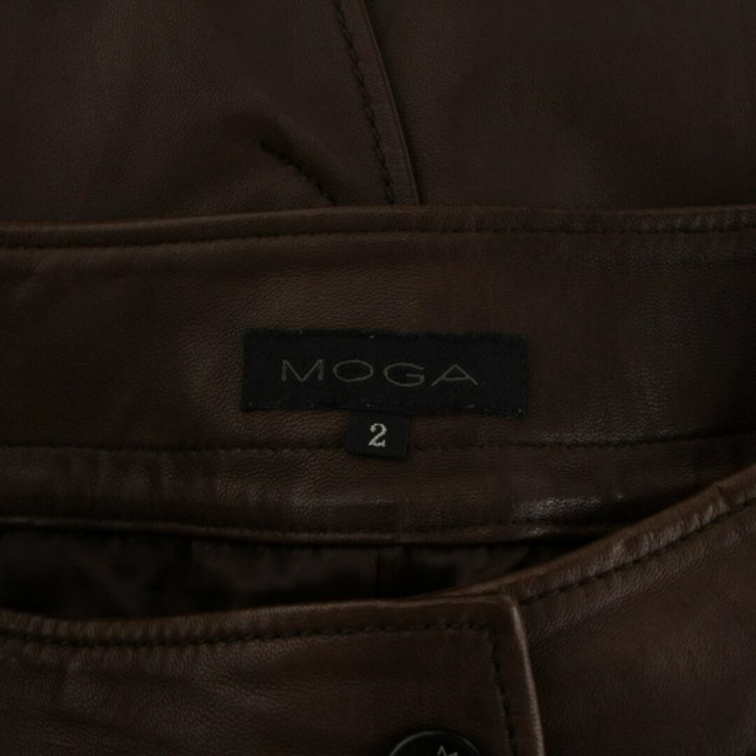 MOGA(モガ)のモガ タイトスカート ひざ丈 シープレザー 2 M 茶 B0253BLS495 レディースのスカート(ひざ丈スカート)の商品写真