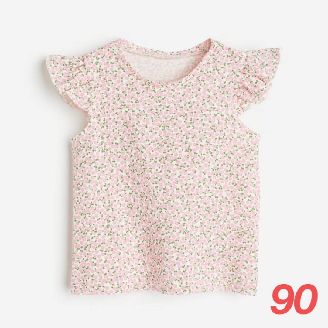 H&M(エイチアンドエム)の｜新品未開封｜ h&m エイチアンドエム 花柄 半袖 ティシャツ 女の子 90 キッズ/ベビー/マタニティのキッズ服女の子用(90cm~)(Tシャツ/カットソー)の商品写真