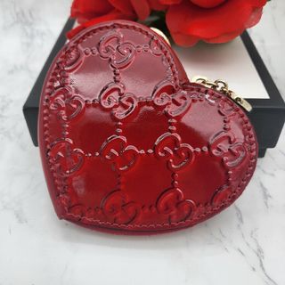 グッチ(Gucci)の【極美品】 GUCCI グッチ ハート GG コインケース 財布 エナメル(コインケース)