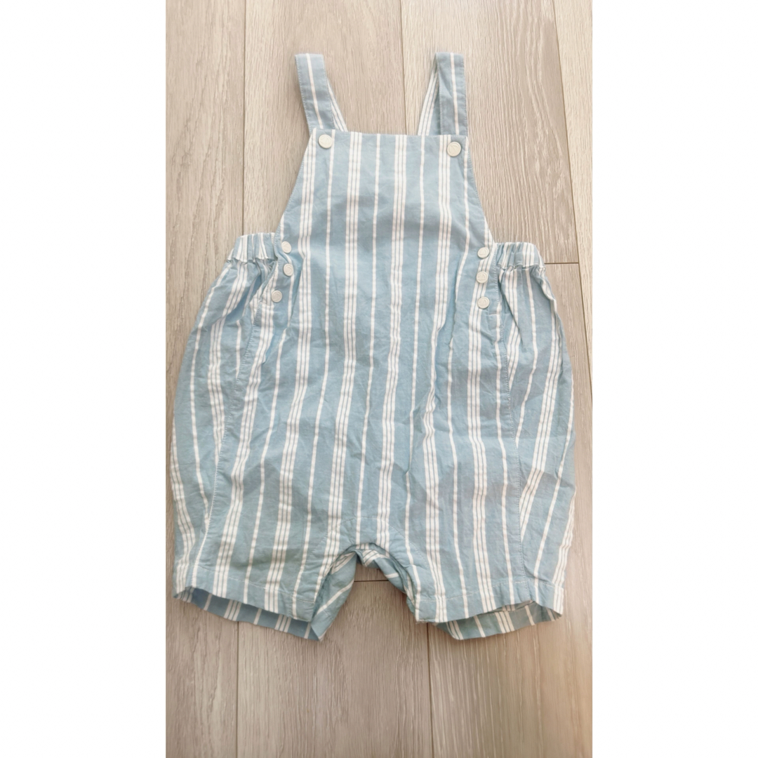 PETIT BATEAU(プチバトー)の美品 プチバトー PETITBATEAU シアサッカーサロペット キッズ/ベビー/マタニティのキッズ服男の子用(90cm~)(パンツ/スパッツ)の商品写真