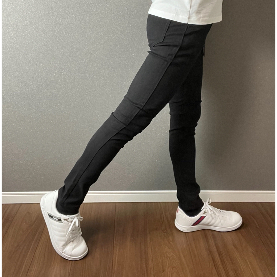 【美スキニーパンツ】⓪ハイブラックお洒落デニム人気 ザラ ロンハーマン 好きな方 メンズのパンツ(デニム/ジーンズ)の商品写真
