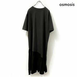 OSMOSIS - osmosis オズモーシス★ギャザーヘムワンピース チャコール 未使用タグ付き