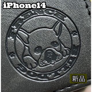 iphone14ケース　手帳型　フレンチブルドッグ焼印　新品未使用　ブラック(iPhoneケース)
