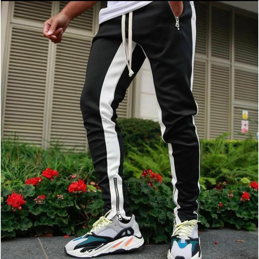 【匿名配送】ジョガーパンツ ユニセックス ライン スウェット グレー XL メンズのパンツ(その他)の商品写真
