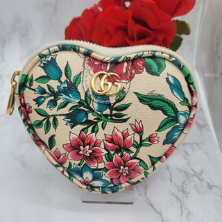 グッチ(Gucci)の【極美品】 GUCCI グッチ フローラ ハート GG コインケース 財布(コインケース)