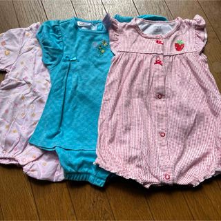 carter's - baiya70半袖ロンパースまとめ売り女の子カーターズいちご水色春夏