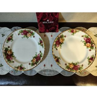 ロイヤルアルバート(ROYAL ALBERT)のロイヤル・アルバート　オールドカントリーローズ　ペア　ケーキ皿(食器)