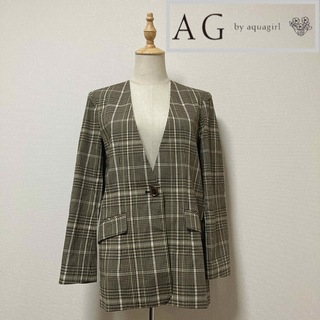 AG by aquagirl - アクアガール 洗えるノーカラージャケット　チェック柄