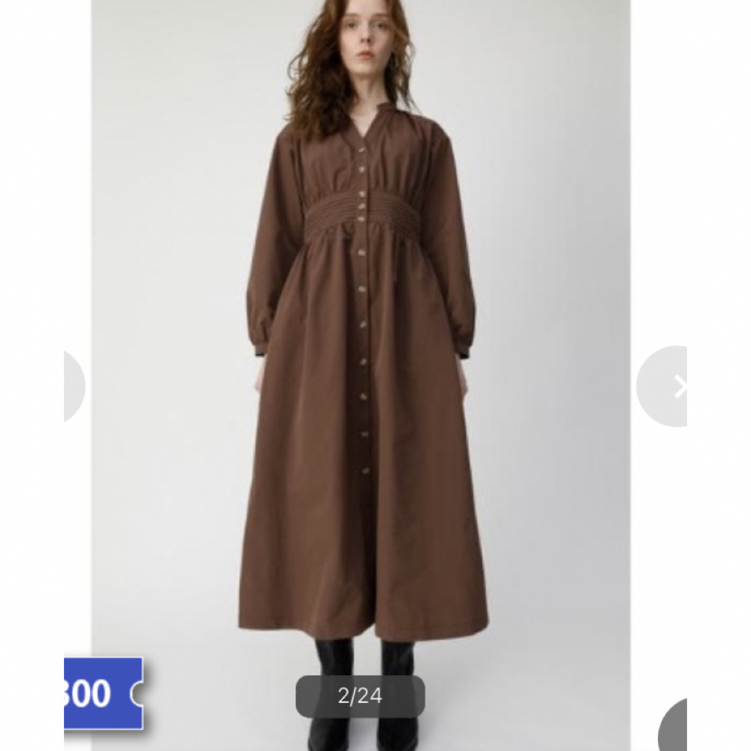 moussy(マウジー)のmoussy WAIST GATHER SHIRT ドレス レディースのワンピース(ロングワンピース/マキシワンピース)の商品写真