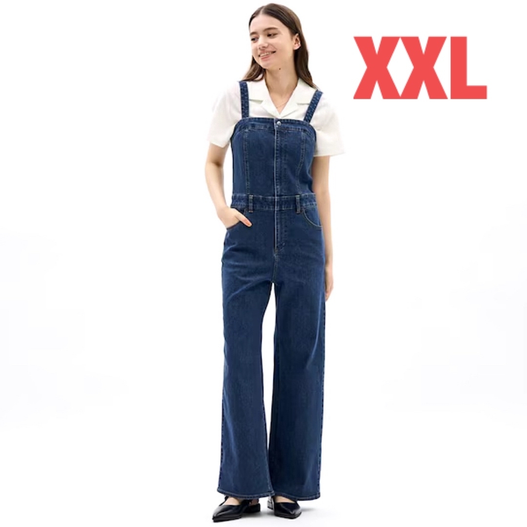 GU(ジーユー)のベアトップサロペットパンツ GU XXL ブルー　68 BLUE レディースのパンツ(サロペット/オーバーオール)の商品写真