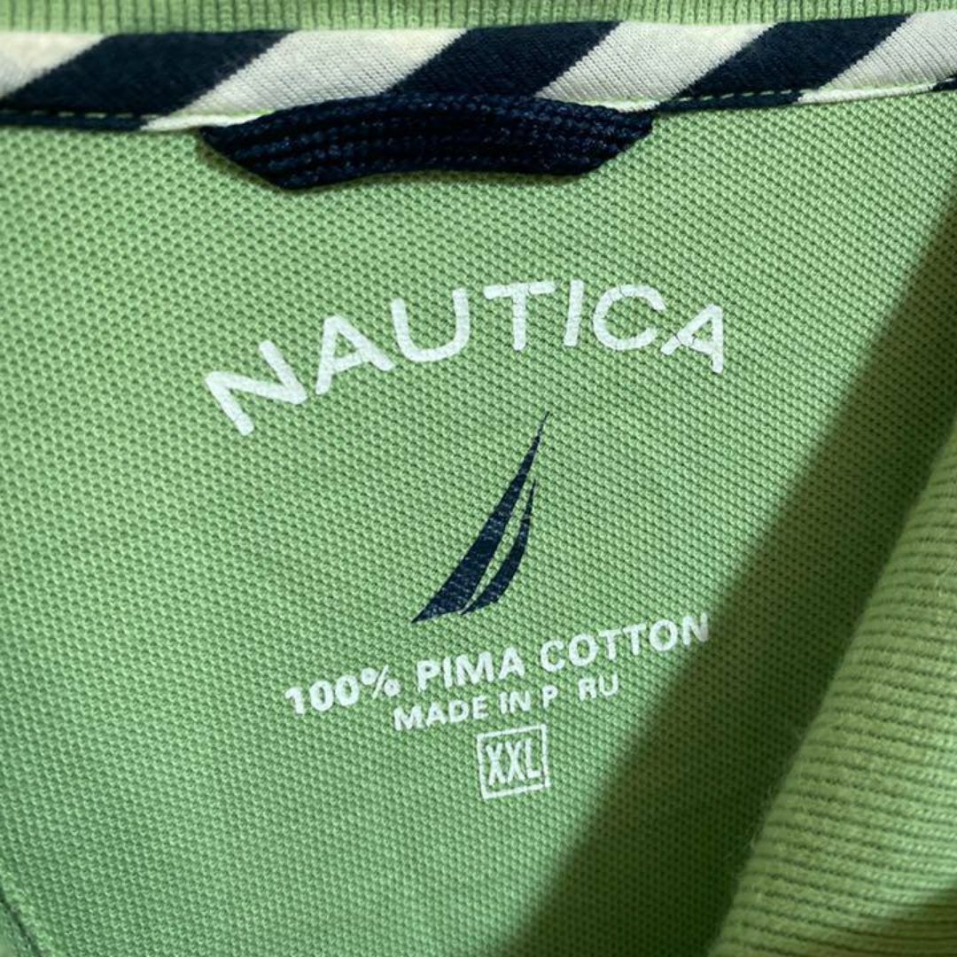 NAUTICA(ノーティカ)のノーティカ グリーン ロゴ USA古着 90s 半袖 ポロシャツ XXL メンズ メンズのトップス(ポロシャツ)の商品写真