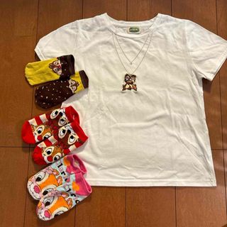 アズノウアズ(AS KNOW AS)のレディース 半袖 Tシャツ 白 ディズニー チップとデール(Tシャツ(半袖/袖なし))