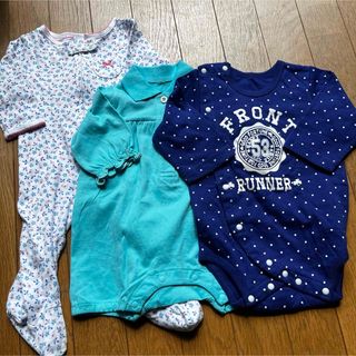 カーターズ(carter's)のbaiya6070女の子足つきロンパース長袖ブルー水色青カーターズまとめ売り新品(ロンパース)