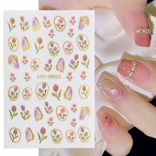 ネイルシール ステッカー チューリップ 花 nail ピンク フラワー　春(その他)