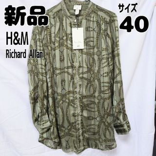 エイチアンドエム(H&M)の新品 未使用 エイチアンドエム ペイズリー柄ブラウス カーキ EUR40(シャツ/ブラウス(長袖/七分))