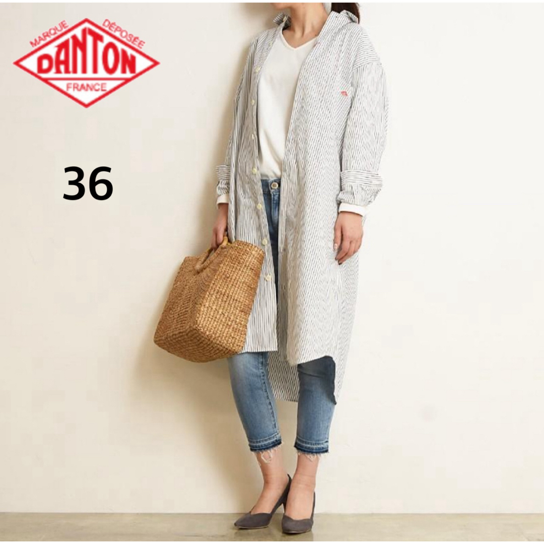 DANTON(ダントン)の美品✨ DANTON ダントン ロング長袖シャツ レディース ワンピース 36 レディースのワンピース(ロングワンピース/マキシワンピース)の商品写真