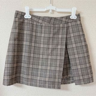 【超美品】ブラウンチェック ミニキュロットスカート(キュロット)