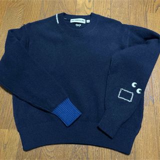 ユニクロ(UNIQLO)のユニクロ×アニヤハインドマーチ　ウールセーター　ネイビー　レディース　Sサイズ(ニット/セーター)