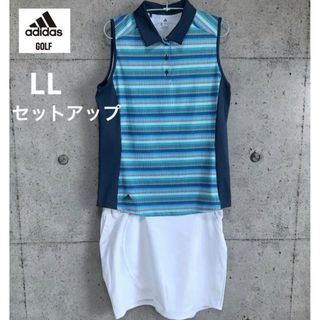 アディダス(adidas)のアディダスゴルフ【LL】セットアップ 半袖シャツ＆スカート(ウエア)