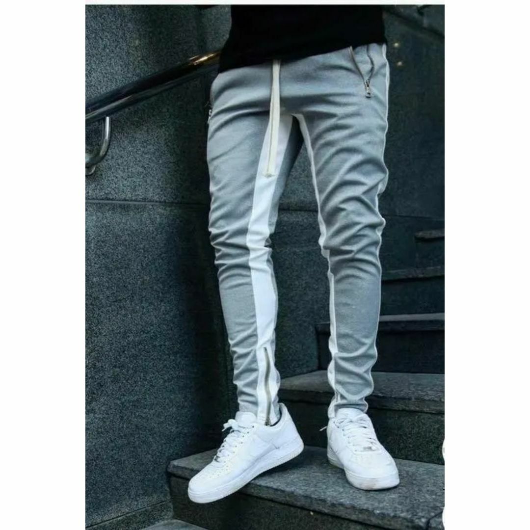 【送料無料】ジョガーパンツ ユニセックス ライン スウェット ブラック XL メンズのパンツ(その他)の商品写真