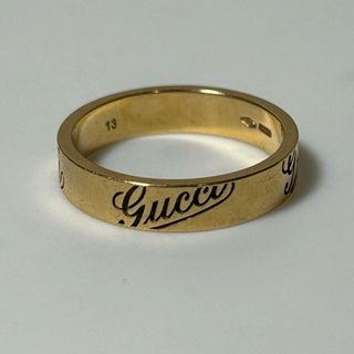 Gucci - GUCCI グッチ 750 k18 指輪 ゴールドリング ロゴアイコンプリント