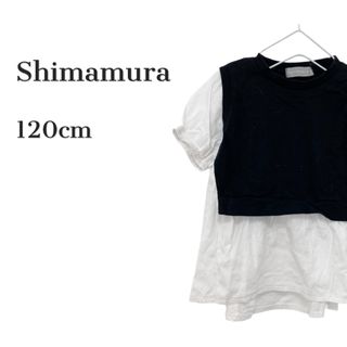 シマムラ(しまむら)の《しまむら》 美品 切り替えペプラムシャツ 120(Tシャツ/カットソー)