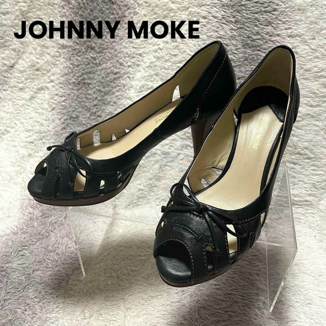 JOHNNY MOKE(ジョニーモーク)のs933 ジョニーモーク/パンプス/オープントゥヒール/ブラック/上品/オシャレ レディースの靴/シューズ(ハイヒール/パンプス)の商品写真