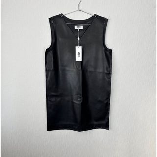 エムエムシックス(MM6)の【新品】MM6 MaisonMargiela フェイクレザー ワンピース ベスト(ミニワンピース)