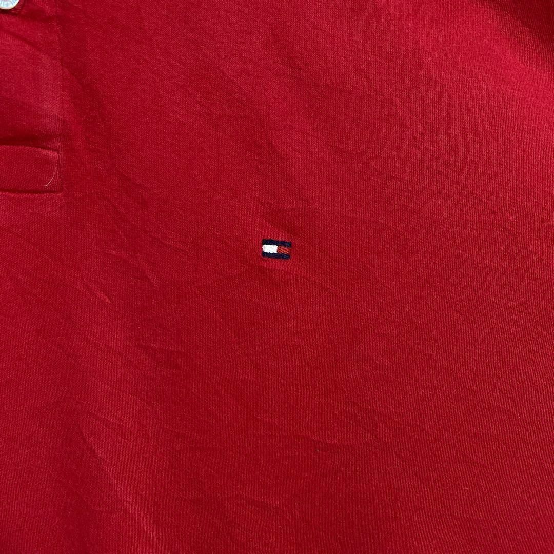 TOMMY HILFIGER(トミーヒルフィガー)のトミーヒルフィガー メンズ 半袖 ポロシャツ ロゴ 赤 2XL USA古着 90 メンズのトップス(ポロシャツ)の商品写真