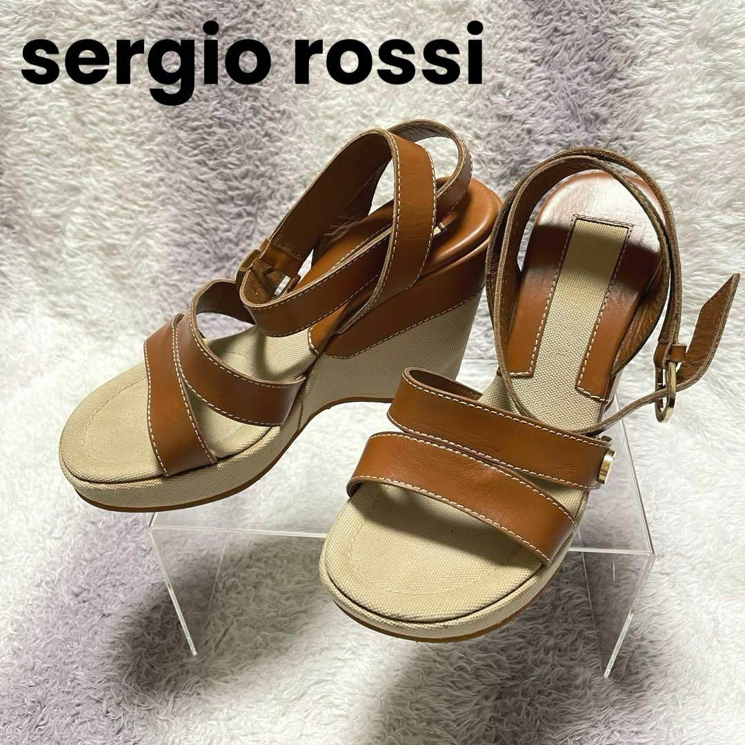 Sergio Rossi(セルジオロッシ)のs844 セルジオロッシ/ウェッジソール/ストラップサンダル/厚底サンダル レディースの靴/シューズ(サンダル)の商品写真