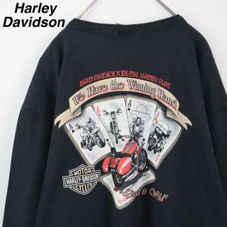 ハーレーダビッドソン(Harley Davidson)の【バックロゴ】ハーレーダビッドソン／ロンT　ヘンリーネック　2000年　カジノ(Tシャツ/カットソー(七分/長袖))