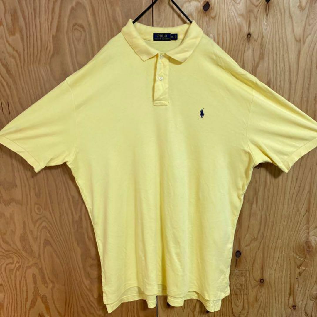 POLO RALPH LAUREN(ポロラルフローレン)のラルフローレン イエロー USA古着 90s 半袖 ポロシャツ 薄手 メンズ 黄 メンズのトップス(ポロシャツ)の商品写真