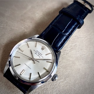 ロレックス(ROLEX)の【OH済】ROLEX 5500 エアキング シルバー文字盤 革ブレス(腕時計(アナログ))