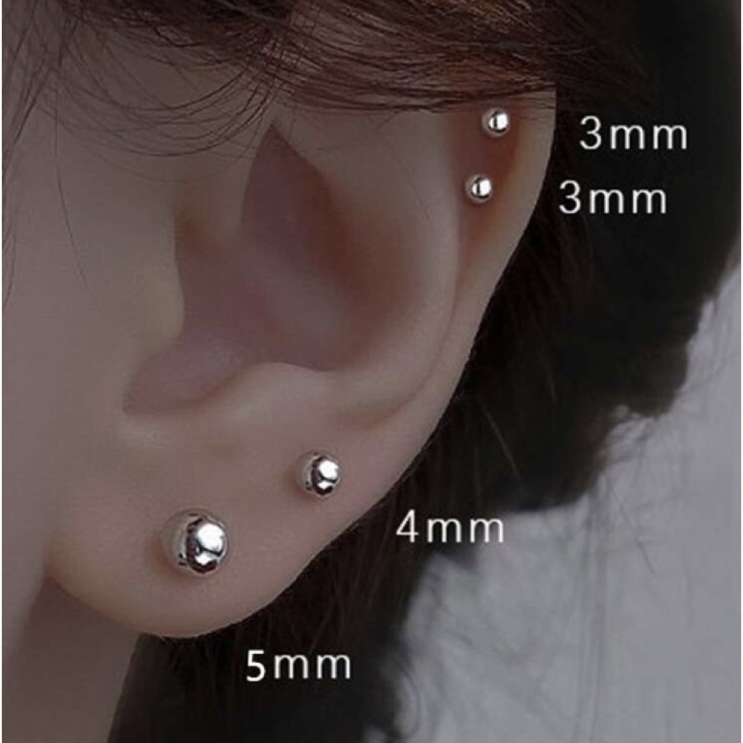 フェイクボディピアス 3mm 1セット メンズのアクセサリー(ピアス(片耳用))の商品写真