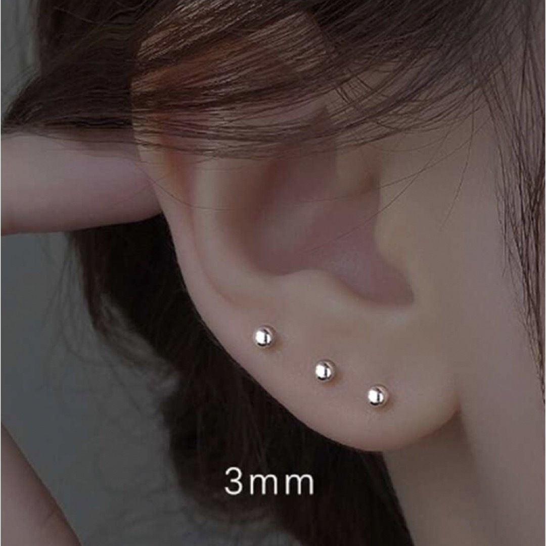 フェイクボディピアス 3mm 1セット メンズのアクセサリー(ピアス(片耳用))の商品写真