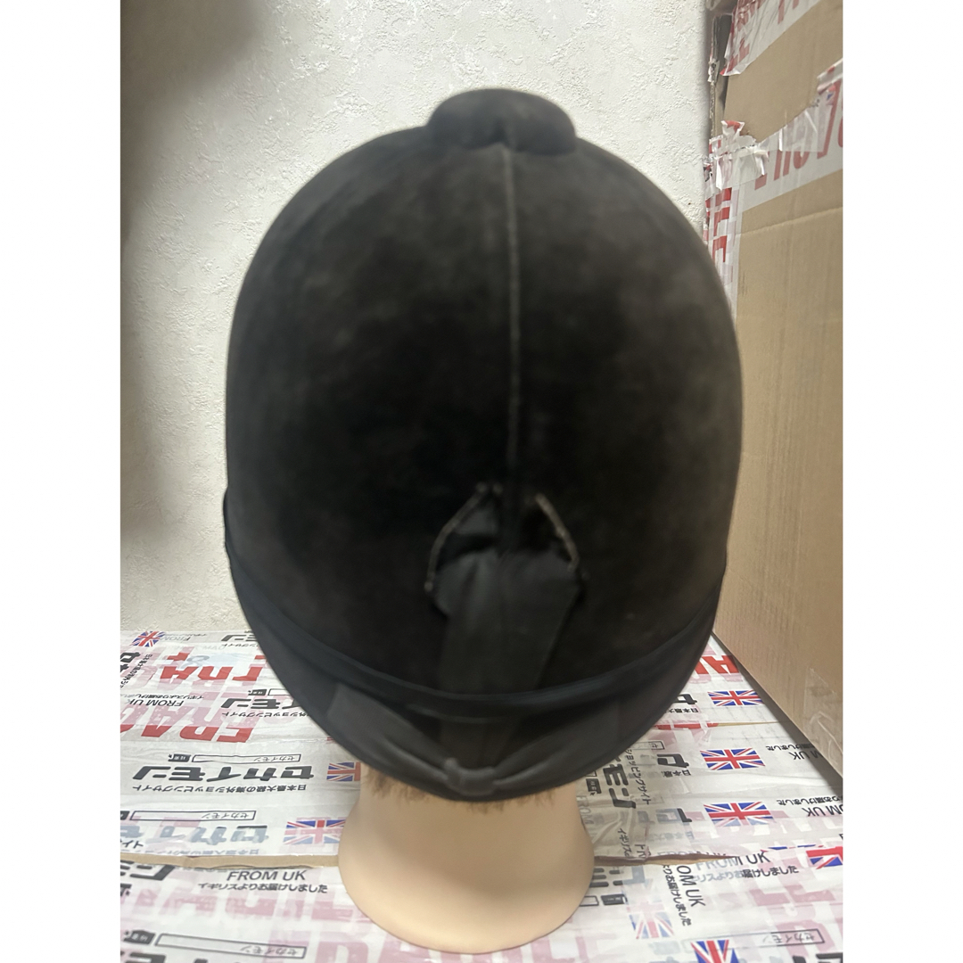 乗馬ヘルメット　RIDING HAT  黒　ベスパ   ランブレッタ 自動車/バイクのバイク(ヘルメット/シールド)の商品写真