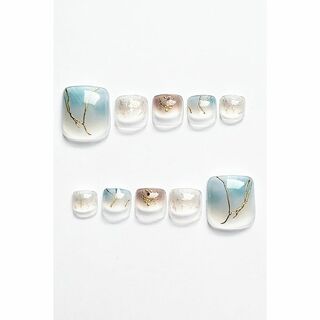 S＆K NAIL ブルー ＆ ミラー ネイルシール ジェルネイルシール 硬化タイ(ネイルケア)