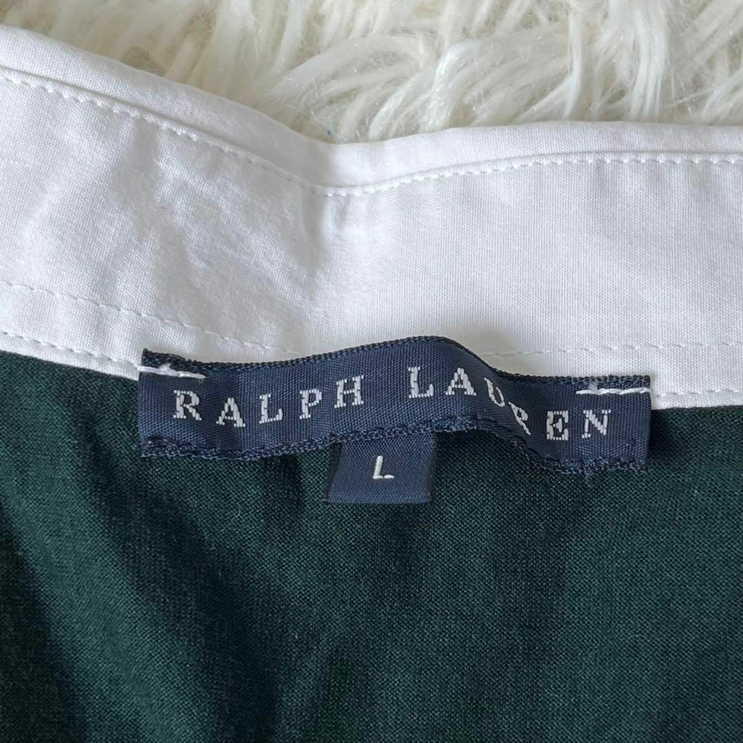 Ralph Lauren(ラルフローレン)のラルフローレン　チェック　クレリック　ワンピース　カットソー　Tシャツ レディースのワンピース(ロングワンピース/マキシワンピース)の商品写真