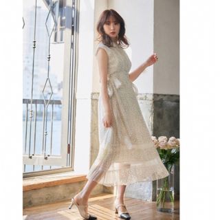 ハーリップトゥ(Her lip to)のherlipto Polka Dot SideBow Pleated Dress(ロングワンピース/マキシワンピース)