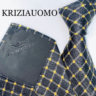KRIZIA - KRIZIAUOMO クリツィア　シルクネクタイ　高級　チェック柄　イタリア製