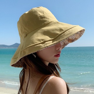 帽子  UVカット 両面使える 小顔効果 紫外線カット 折りたたみ 日焼け防止(ハット)