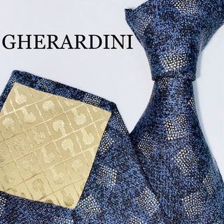 ゲラルディーニ(GHERARDINI)のGHERARDINI シルクネクタイ　高級　イタリア　国産品　シルク100% 青(ネクタイ)