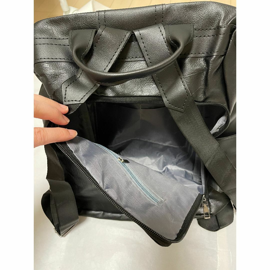 【色: ブラック】３way リュック 軽量 安全 背面収納 バック レディース レディースのバッグ(リュック/バックパック)の商品写真