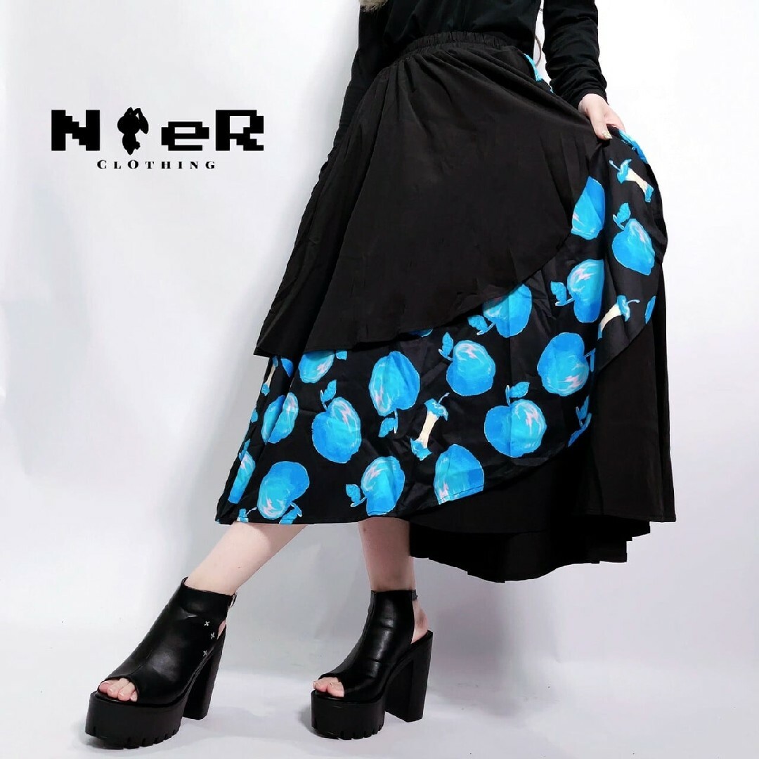 NieR Clothing(ニーアクロージング)のNieR ORIGINAL FLARE SKIRT【青林檎】 レディースのスカート(ロングスカート)の商品写真