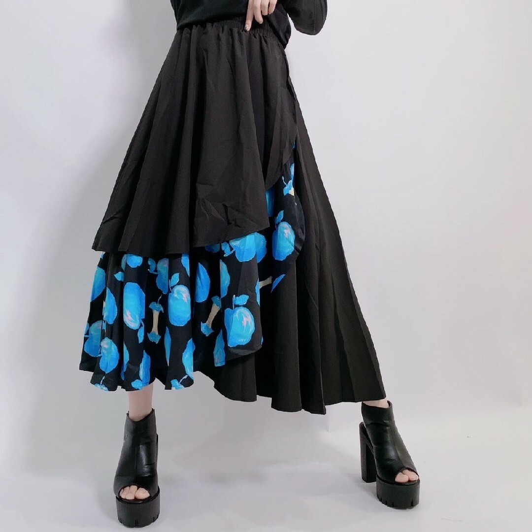NieR Clothing(ニーアクロージング)のNieR ORIGINAL FLARE SKIRT【青林檎】 レディースのスカート(ロングスカート)の商品写真